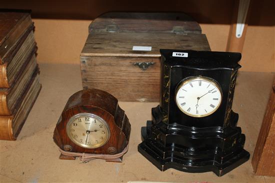 Glove box & 2 clocks